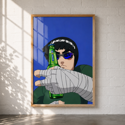 Rock Lee Naruto anime wall art poster – green beast Hidden Leaf print